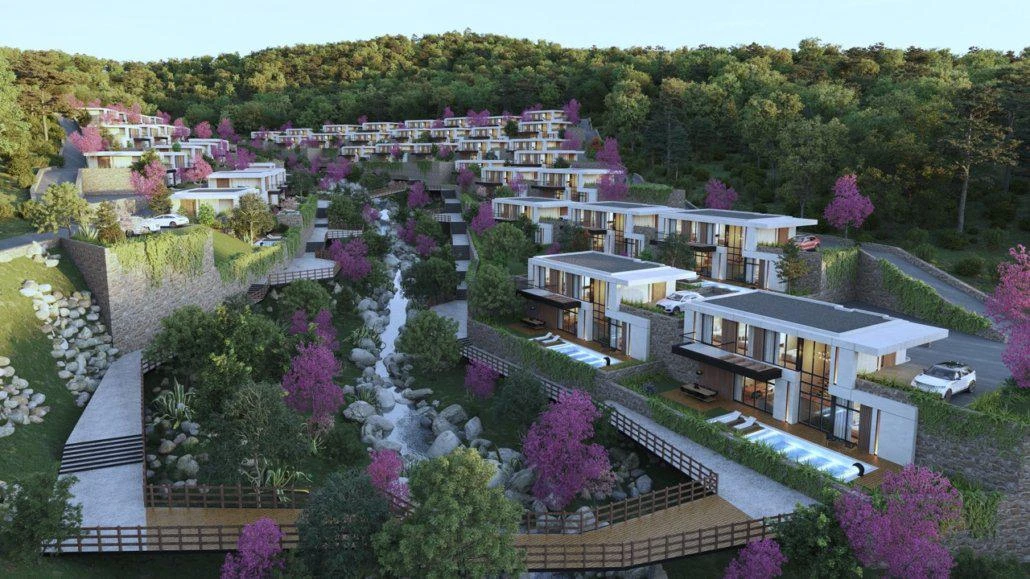 Современный комплекс вилл с бассейнами, Тюркбюкю, Турция