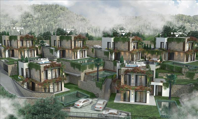 Новая резиденция с бассейном в 500 метах от моря, Бодрум, Турция