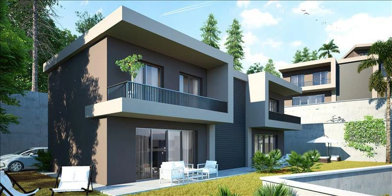 Новый жилой комплекс с бассейнами и полем для мини-гольфа в 500 метрах от частного пляжа, Бодрум, Турция